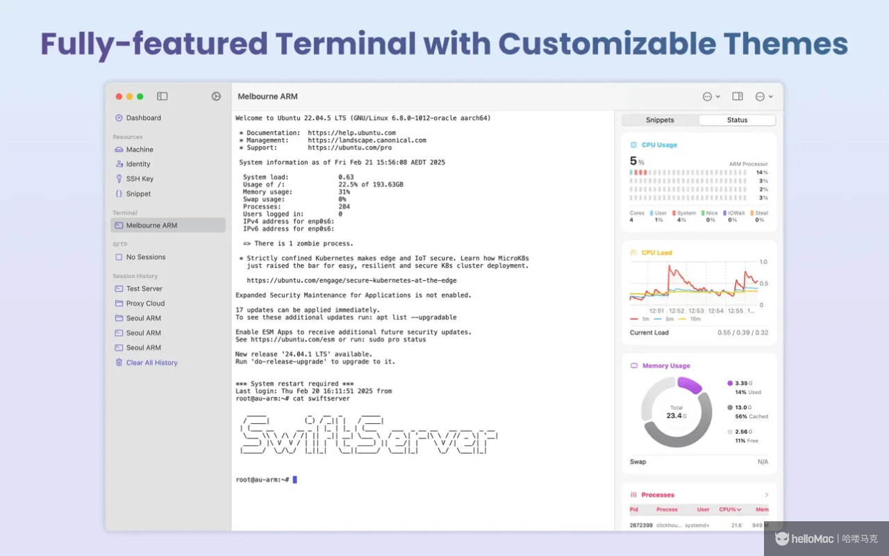 SwiftServer - Monitoring & SSH v1.1.2 MAS