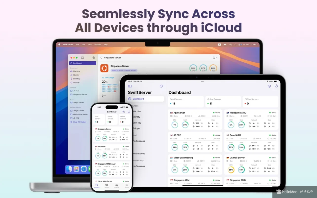 SwiftServer - Monitoring & SSH v1.1.2 MAS